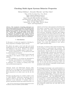 Checking Multi-Agent Systems Behavior Properties