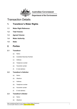 Multi-Jurisdictional Deed for the Transfer of Water Rights