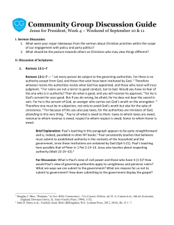 Community Group Discussion Guide Jesus for President, Week 4