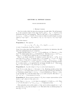 LECTURE 13, MONDAY 22.03.04 1. Hensel`s Lemma Now let us