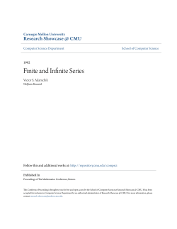 Finite and Infinite Series - Research Showcase @ CMU