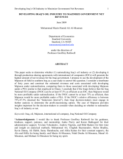 Developing Iraq`s Oil Industry to Maximize Government Net Revenues