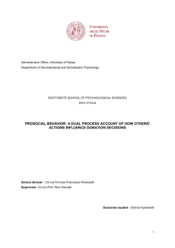 prosocial behavior: a dual process account of how others` actions