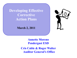 Developing Effective Corrective Action Plans March 2, 2011 Annette