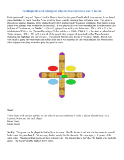 Participants and Liturgical Objects Used in Mass Board Game