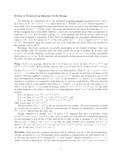 Powers of an Element - the Colgate math department
