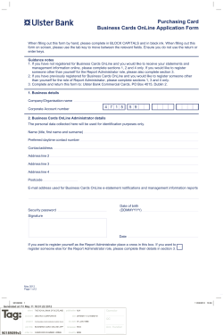 Purchasing Card Business Cards OnLine Application