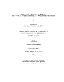 creating the `pure` athlete: discourses on steroid use