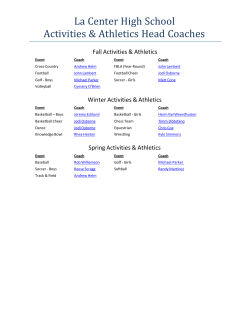 Head Coaches &ndash; High School - La Center School District