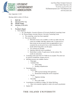 September 9, 2015 - Student Government Association