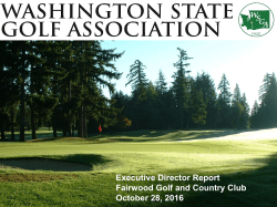 2016 Board Meeting ED Report - Washington State Golf Association