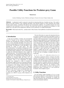 Possible Utility Functions for Predator-prey Game