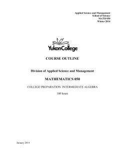 Math 050 - Yukon College