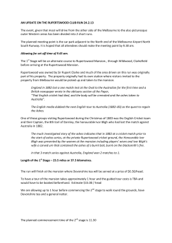 AN UPDATE ON THE RUPERTSWOOD CLUB RUN 24.2.13 The