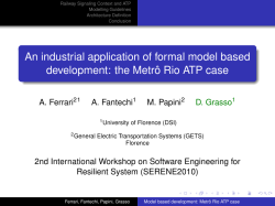 An industrial application of formal model based development