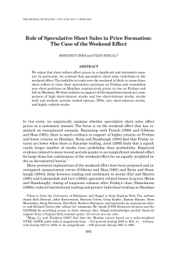 Role of Speculative Short Sales in Price Formation: The Case of the
