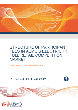 Final Report and Determination for the Electricity FRC Fee