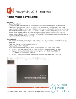 Presentation/Handout - Skokie Public Library