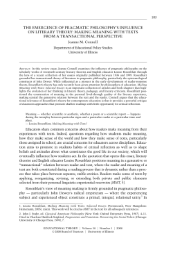 the emergence of pragmatic philosophy`s influence on literary theory