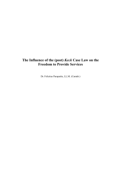 (post) Keck Case Law on the Freedom to Provide Services