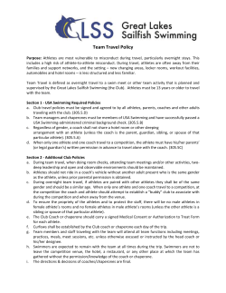 Team Travel Policy - Great Lakes Sailfish Swimming