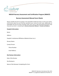 Nursery Assessment Manual Score Sheets