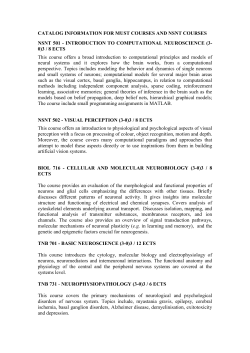 CATALOG INFORMATION FOR MUST COURSES AND NSNT