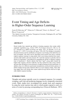 Event Timing and Age Deficits in Higher