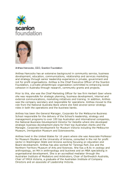 Anthea Hancocks - Scanlon Foundation