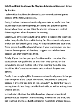 Kids Should Not Be Allowed To Play Non