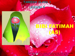 Power point realized by a Kaniz-e-Fatema for isale