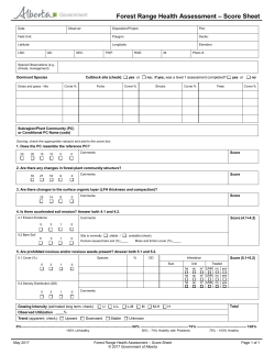 Forest Range Health Assessment - Score Sheet