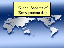 Chapter 14: Global Aspects of Entrepreneurship - UTA