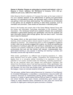 Games in libraries: Essays on using play to connect and instruct