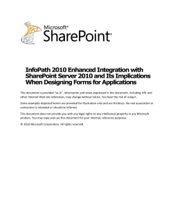 InfoPath 2010 Enhanced Integration with SharePoint