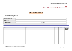 Interview scoresheet - The Methodist Church in Britain
