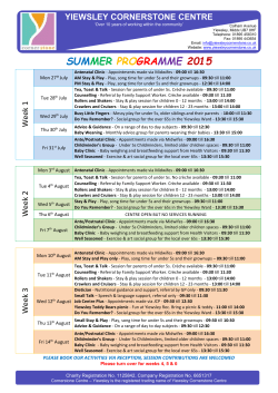 YIEWSLEY CORNERSTONE CENTRE `Over 10 years of working