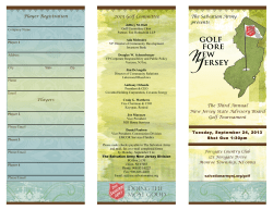 Players Player Registration 2013 Golf Committee The Salvation