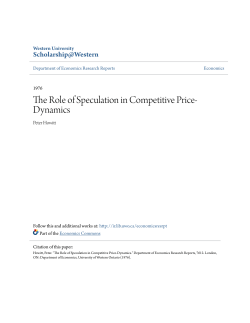 The Role of Speculation in Competitive Price