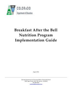 Breakfast after the bell nutrition program Implementation Guide