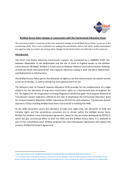 BritNed Access Rule changes in conjunction with the Harmonised