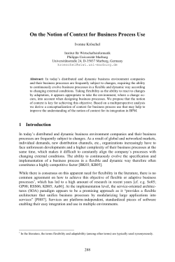 On the Notion of Context for Business Process Use