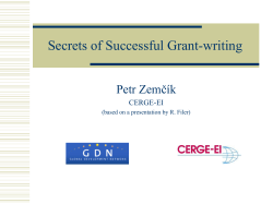 Secrets of Grant Writing - Cerge-Ei