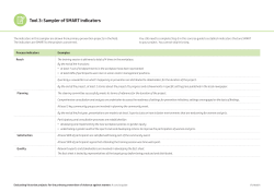 Tool 3: Sampler of SMART indicators