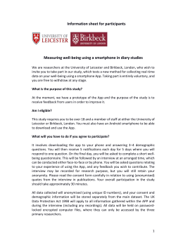 Information sheet for participants Measuring well
