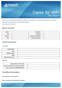 Capsa for WiFi Test Report