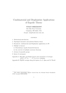 Combinatorial and Diophantine Applications of Ergodic