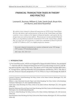 Financial TransacTion Taxes in Theory and