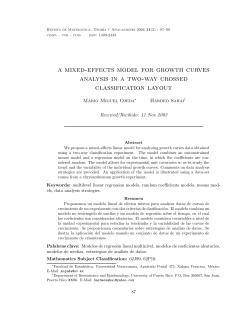 a mixed-effects model for growth curves analysis in a two
