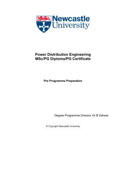 EEE8044 Power Distribution Pre Programme Preparation